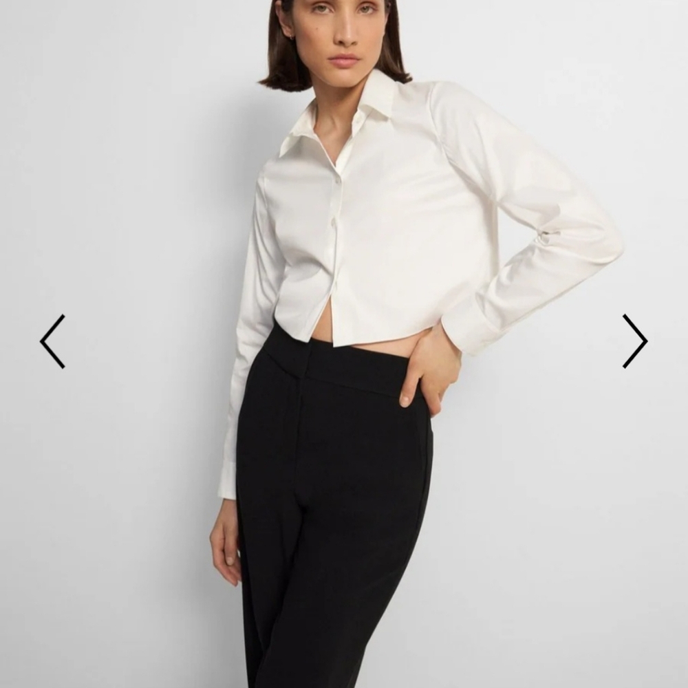 Theory Cropped Shirt In Good Cotton